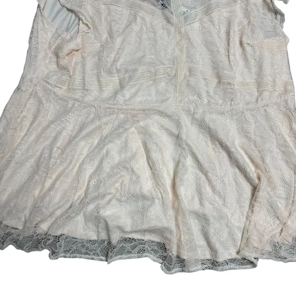 Torrid Women's Plus Size 3x Lace Peplum Blush Sleeveless Top NWT - Picture 3 of 8